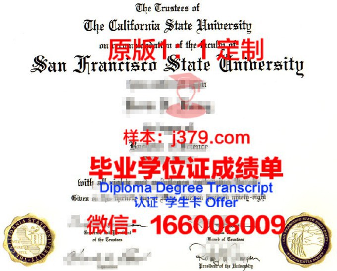 旧金山大学毕业证壳子