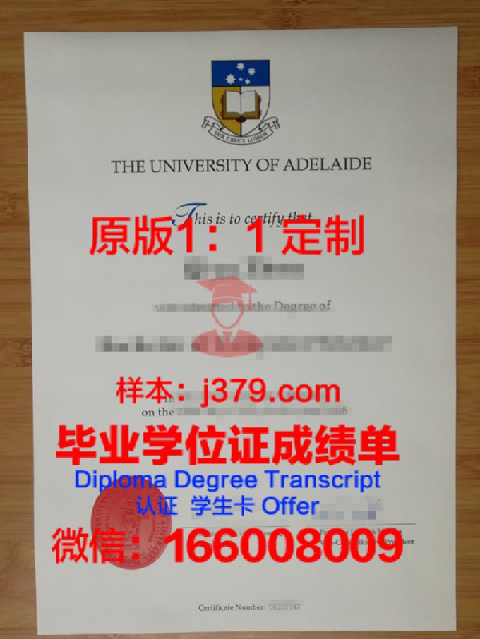澳大利亚阿德莱德大学本科毕业证